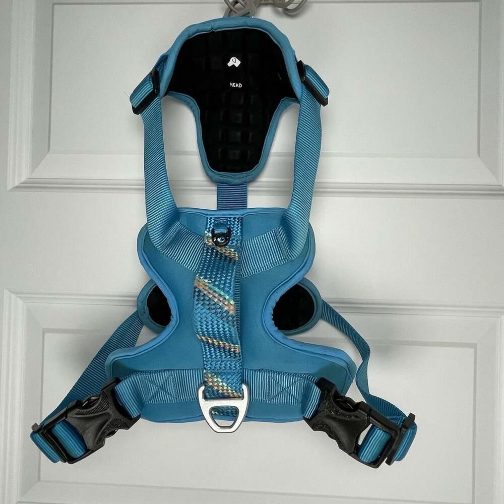 Dog Harness Blue Large Handle Multiple-Leash Hooks/Clasps/Clips Quick-Dry EUC